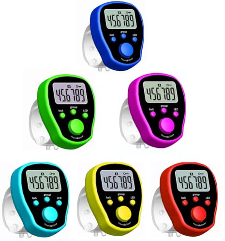 Contador de la vuelta digital - Contador de conteos de los dedos | Clicker digital LED para las vueltas de seguimiento | Rastreador portátil para natación, carrera, ciclismo, accesorio para el hogar