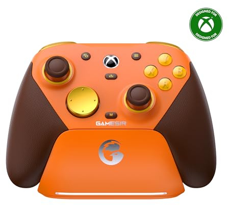 GameSir G7 Pro Wired Controller for Xbox One, Xbox Series X/S, Wireless PC Controller with TMR Sticks, Hall Effect Analog Triggers, 1000Hz Polling Rate with 3.5mm Audio Jack - Amber Flame