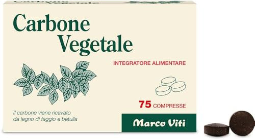 Marco Viti Carbone Vegetale Integratore Alimentare, 75 Compresse