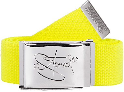 2Stoned Hosengürtel Stoffgürtel Neon-Gelb, Chromschnalle Classic, 4 cm breit für Damen und Mädchen