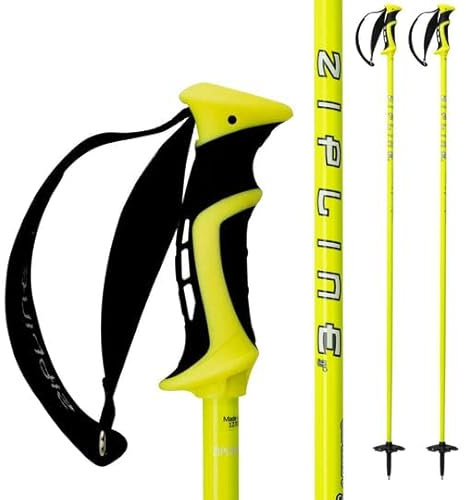 Ski Poles Carbon Composite Graphite - Zipline Blurr 16.0 U.S. Ski Team Official Ski Pole (Downhill/Mens/Womens/Kids/Junior/Freestyle/Racing) (Screaming Yellow, 40 in./102 cm)