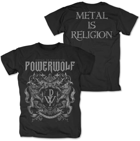 Powerwolf Crest - Metal is Religion Unisex T-Shirt schwarz S 100% Baumwolle Band-Merch, Bands