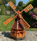 DARLUX handgefertigte Garten-Windmühle aus Holz und Bitumschindeldach, in verschiedenen Größen L - XXL (Braun - Rot XXL)