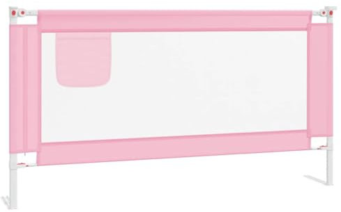 vidaXL Kleinkind Bettschutzgitter Bettgitter Kinderbettgitter Babybettgitter Gitter Kinderbett Babybett Rausfallschutz Rosa 160x25cm Stoff