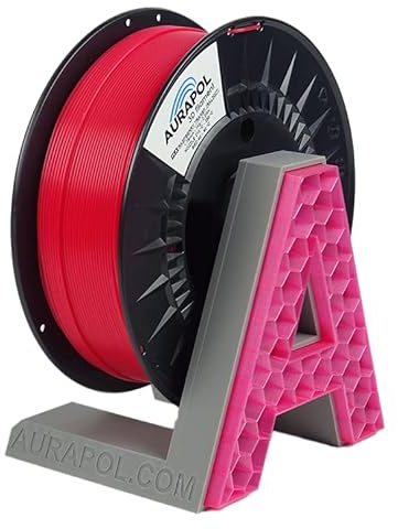 AURAPOL Filament 1.75 PLA mit +/- 0,02 mm Genauigkeit (1kg, rosa/himbeerfarbe) - Biologisch abbaubares 3D Drucker Filament aus PLA - Druckmaterialien kompatibel mit den meisten Druckern