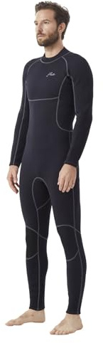 Hevto Men Wetsuits 3/2mm Neoprene Back Zip Fullsuit Wet Suit Keep Warm for Surfing Swimming SUP Snorkeling Diving (M2B-Black, XL)