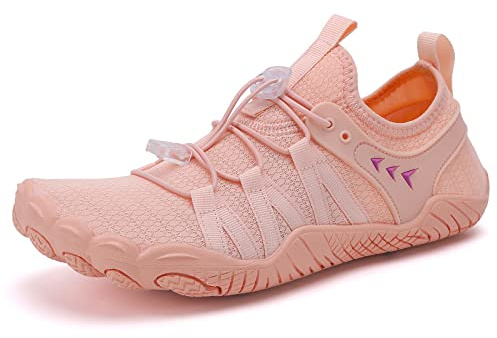 Vattenskor för herr och dam snabbtorkande surfskor lätta dykskor tofflor vattenskor unisex halkfria skor, Rosa2, 41 EU
