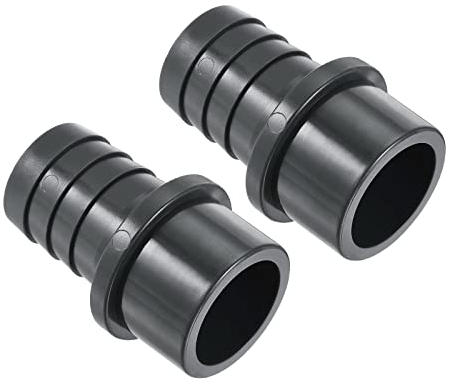 M METERXITY 2 Paquet PVC Tuyau Raccord - Eau Tube Connecteur, 32mm Barbillon Droit Tuyau Joint, Appliquer à Extérieur/Jardin/Piscine (OD 40mm, Noir)