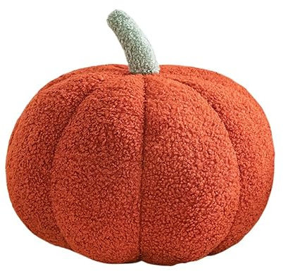 sanvpwsan Pumpkin Cushion Pillow, Reality Fall Plush Pumpkin Decorations Decor Ornament for Halloween Home Decor Decorations Bedroom Party Favors (28cm,Red)