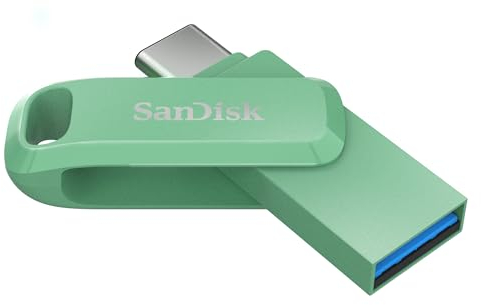 SanDisk Ultra Dual Drive Go USB Type-C 64GB Flash Drive (USB-C & USB-A, Up to 300MB/s Read Speed, Green)
