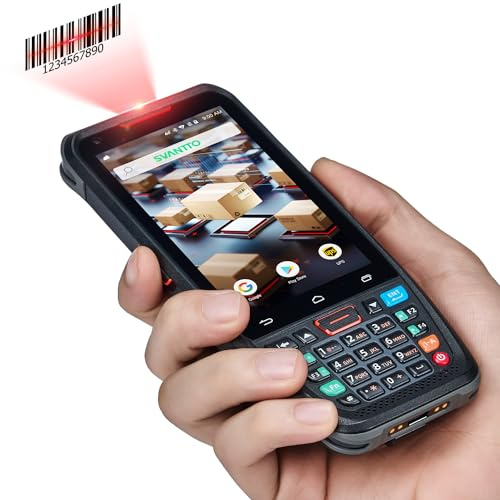 SVANTTO Android Barcode Scanner, Android 13 Handheld Computer, 1D/2D Barcode Scanner, 2/3/4G WiFi Communication, 4â Touch Screen Handheld Data Terminal for Warehouse Retail Inventory