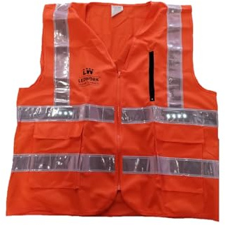 LEDWORK Gilet DE SÉCURITÉ Haute VISIBILITÉ avec LED Rechargeable sur Batterie