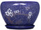 Pot de Fleurs d'intérieur en céramique, très Grand Format, jardinière Bleue avec Trou de Drainage et Soucoupe