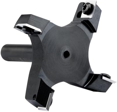 Deefiine Fraise à défoncer à 4 ailes de 7,6 cm de diamètre de coupe en carbure CNC pour spoilboard CNC Noir