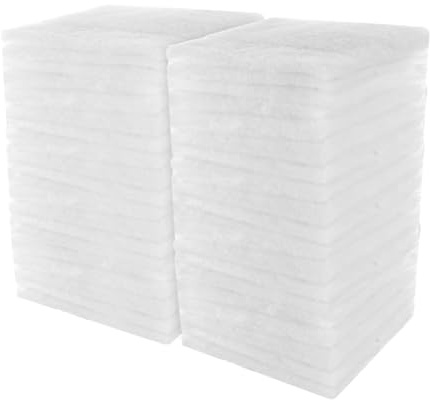 YAYODS 50 piezas de algodón filtrante para acuario 125 mm x 125 mm x 12 mm – Esponja de filtro para acuarios – Material de filtro blanco – Filtro de fieltro para acuarios y estanques de peces