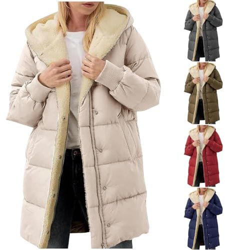 Veste Blouson Femme Chaud mi Saison Grande Taille Manteau Chaude d'hiver pour Femmes Chic et Elegant éPaissir Parka Polaire Chaude en Peluche Manteaux Blousons avec Fermeture à Glissière Doudoune