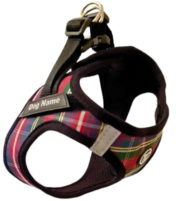 SUPER DOGGY Pettorina per Cani di Piccola Taglia e Media, Riflettente e Sicuro - Pettorine Cane Anti-trazione Traspirante per Cuccioli con Disegni Divertenti - Adattato per auto (SCOTTISH, S)