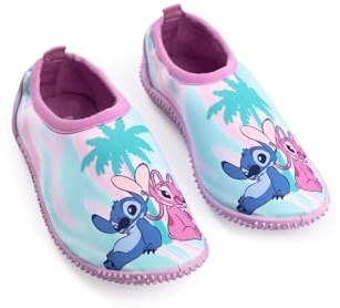 Disney Lilo & Stitch Girls Pink Angel Aqua Shoes | Turquoise Water Sandals with Textured Sole & Pull-On Design | Beach Poolside Summer Footwear Merch
