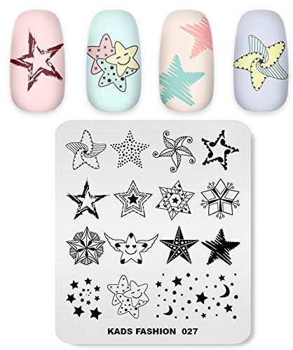 KADS Plantilla para Arte de Uñas Estrella Placa Estampado de Uñas Decoración de Arte de Uñas(FA027)