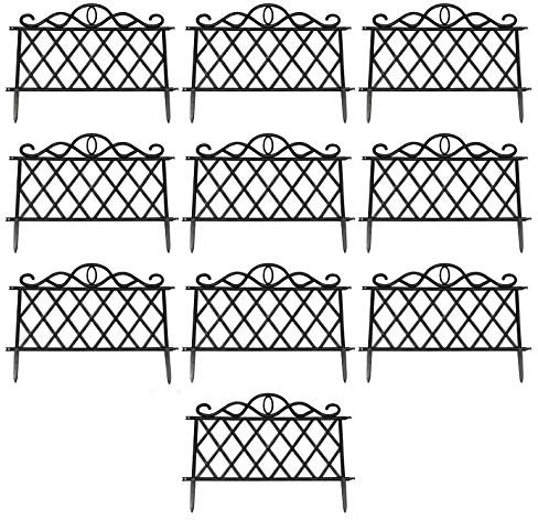 Selections Pack of 10 Plastic Lawn Edging Lattice Panels (45cm x 35cm) Border Path Edge