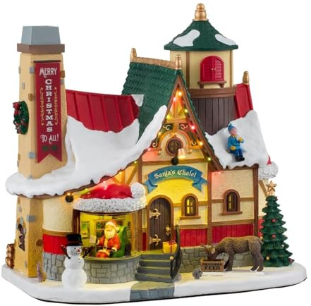 Lemax Christmas Village Santas Chalet Battery Operated Led -15742