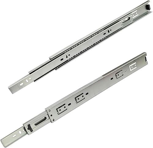 AERREGI Coppia di Guide scorrevoli per Guida Binari cassetti, Uscita Totale, 45mm, 45 kg (50 cm)