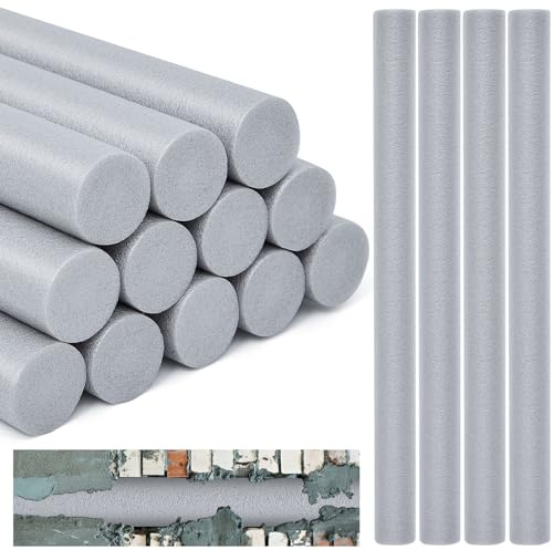 Leyndo 12 Pcs 2 x 25.4 Long Backer Rod Closed Cell Caulking Filler Rope Concrete Crack Filler Expansion Joint Strips Caulk Saver Foam for Joints Crack Filling(Gray)