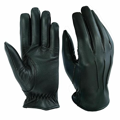 COLOURLINX Genuine Leather Gloves Warm Winter Thermal Unlined Fashion Outdoor Driving Chauffeur Party Casual Vintage Business Gloves (Black, M)