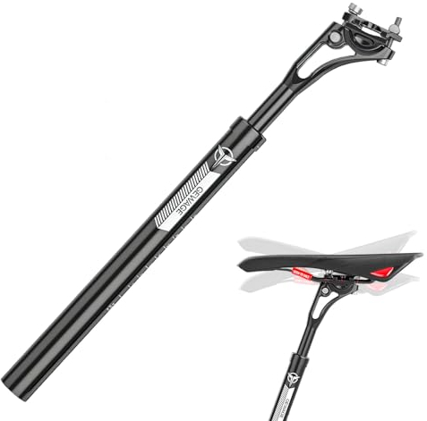 WingFly Fahrrad Sattelstütze, Federsattelstütze mit 27,2/30,9/31,6 x 400 mm Durchmesser, Sattelstütze Gefedert aus Aluminiumlegierung für E-Bike, MTB, Downhill, Trekking Citybike (31.6)