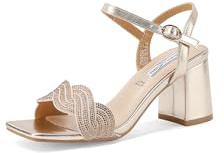 QUEEN HELENA Sandales élégantes avec strass Chaussures ouvertes avec bracelet femme ZM9656, or, 38 EU