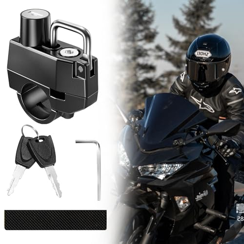 Lucchetto Antifurto per Casco Moto - Gancio di Sicurezza Universale Nero - Helmet Lock