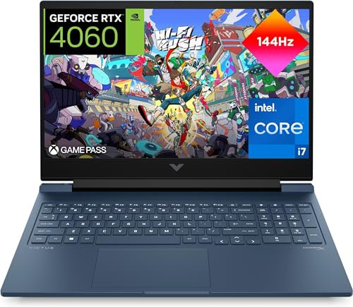 HP Victus 16-r1036ns- Ordenador portátil Gaming de 16.1 (Intel Core i7-14650HX, 32GB RAM, 1TB SSD, NVIDIA GeForce RTX 4060 8GB 120 TDP, Sin Sistema Operativo) Blue - Teclado QWERTY Español