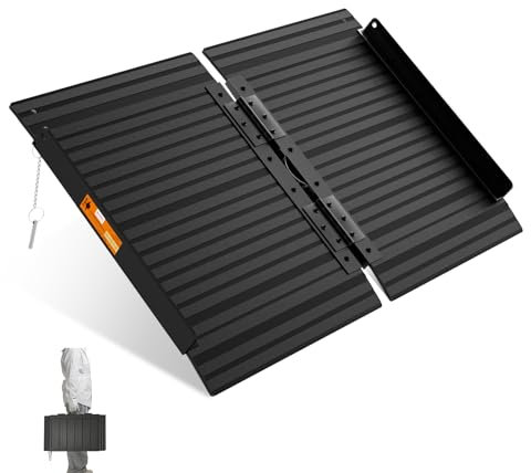 Gardhom Klappbare Rollstuhlrampe für Treppen - 61 * 72cm, 362kg Ladekapazität, Anti-Rutsch