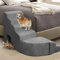 LitaiL Hundetreppe 70cm Hoch für Boxspringbett Platzsparend, passt Sich jeder Seite des Bettende an, Multizweck Hunderampe für Bett, rutschfeste Haustiertreppe aus Schaumstoff für Hunde, Katzen