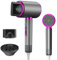 Secador de pelo iónico, secador de pelo de salón de 2100 W, 3 velocidades caliente/2 velocidades, secador de pelo con botón caliente/frío (Gris púrpura)
