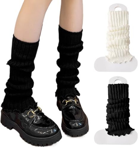 FENQURO 2 Paar stulpen damen, Damen Langer Beinwärmer Frauen Mädchen Winter Crochet Stricken Stulpen Beinstulpen Beinwärmer Kniestrümpfe Legwarmers Strümpfe Overknees, in Einheitsgröße