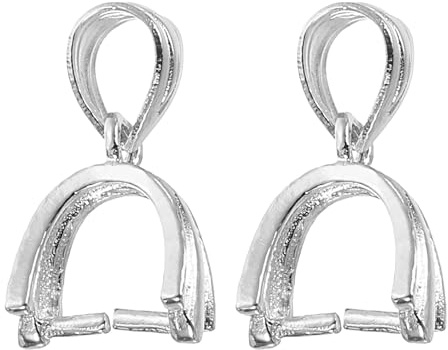QUARKZMAN 2 Piezas de Cierre de Pinza de Plata de Ley 925, Cierre de Colgante de 15mm Conector de Cierre de Colgante de Pinza para Suministros de Fabricación de Joyas DIY Artesanía, Plata