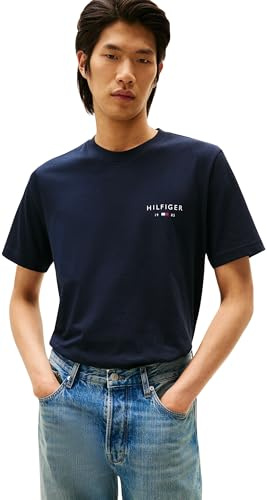 Tommy Hilfiger Brand Love Small Hilfiger tee Mw0Mw41456 Camiseta S/S Hombre (Pack de 1)