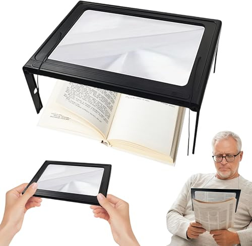 Qivine Lente Ingrandimento con Luce, 3X Lente di Ingrandimento per Lettura a Mani Libere con 12 Luci LED, Pieghevole, 2 Livelli di Luce Regolabili, per Leggere Riparare Cucire