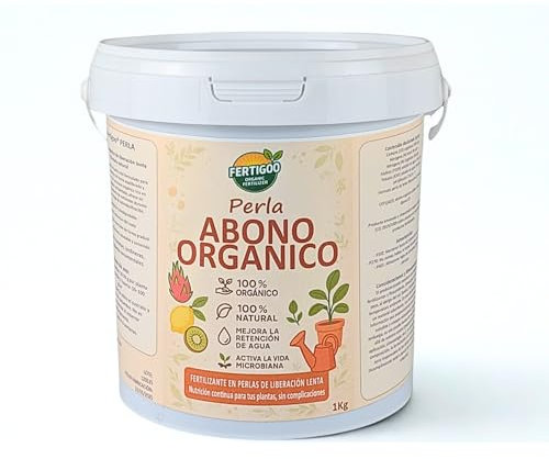 Fertigoo Abono Huerto y Frutales Organico 1kg 100% Natural - Fertilizante en granulos de Liberación Lenta - Para Tomates, Hortalizas, Tropicales, Pitahaya, Cesped y Plantas Verdes indoor outdoor