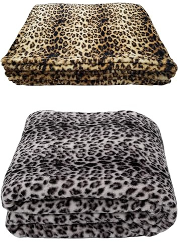 Wohndecke Luxuriöse Leopard 150x200 cm – Kuscheldecke mit Tierprint & Felldecken-Optik, Cashmere Soft Touch Feeling, Coral Fleece Sofadecke, extra weich & warm für Sofa und Bett