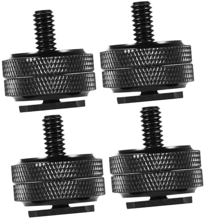 SHINEOFI Adaptateur Appareil Photo et Ajouter Une Griffe Porte-Accessoires Hot Shoe en Alliage D'aluminium Double Vis 1/4 Pouce 4 Pcs pour Connecter Deux Caméras