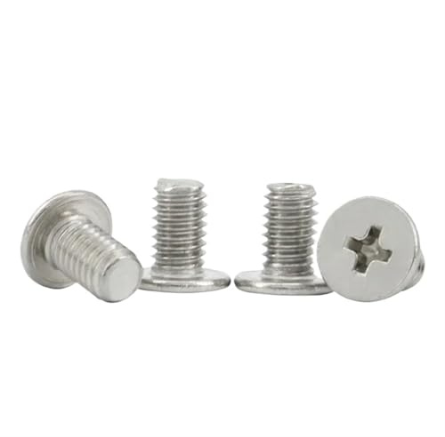 Viti a testa piatta rotonda, 50 pezzi Viti a testa tonda piatta ultrasottile a croce M2 M2.5 in acciaio inossidabile 304 con testa piatta sottile(M2x6.5x3.5x1.1)