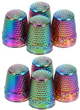 DECHOUS Lot de 8 Set de Dés à Coudre en Métal Quilting Broderie Protège-Doigts Ergonomiques pour Couture à la Main Accessoires de Couture Solide et Précis pour Travaux Manuels