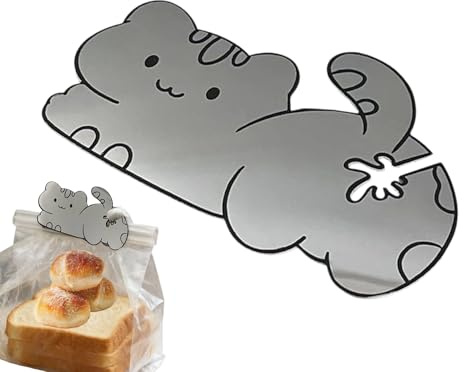 Kattsäcksklämmor - 4 matförsegling | handtag i rostfritt stål - rolig formad kökspryl för gårdens fräschhet. Dessa handklämmor