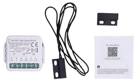 Topiky Modulo Apriporta Garage Wi-Fi Intelligente, Controllo Vocale APP, Compatibile con, Funzione Timer di Accesso Remoto per Casa, Mini Apricancello per Garage (QS-WIFI-S10-C03)