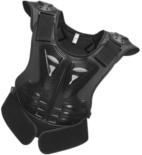ULTECHNOVO Protective Back to School Decorations Protection Vest Black L | Eva Pe Nylon Cushioned Pad, Adjustable Elastic Waist Straps, Cycling Skating Fit