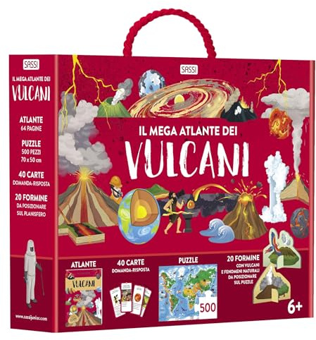 Il mega atlante dei vulcani. Ediz. a colori. Con 40 carte domanda-risposta. Con 20 formine. Con puzzle
