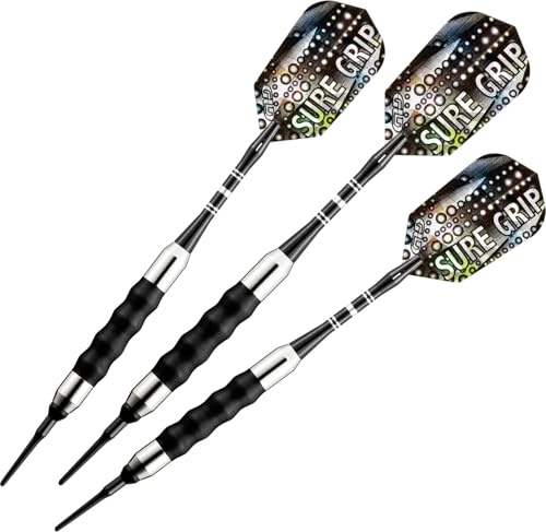 Viper by GLD Products Sure Grip Soft Tip Darts, Black, 18 Grams (20-0006-18)