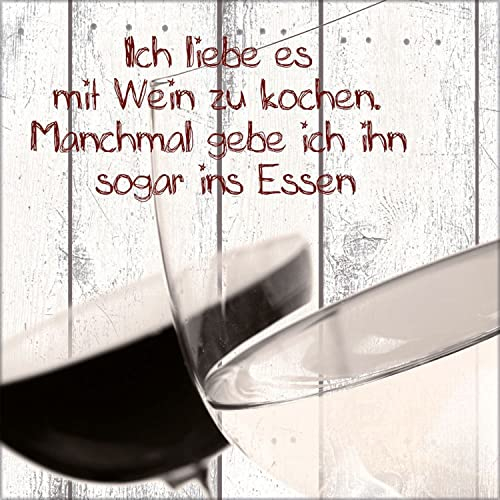 artissimo, Glasbild, 30x30cm, AG7982A, Wein II, Küchenbild mit Spruch, Bild aus Glas, moderne Wanddekoration aus Glas, Wandbild Wohnzimmer modern